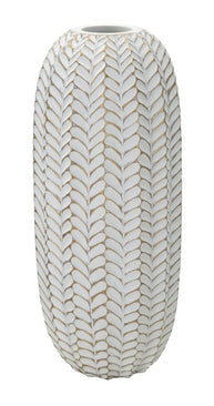 Blumenvase Blätter Gold Weiß – Dekovase