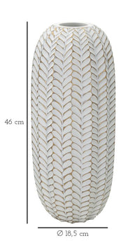 Blumenvase Blätter Gold Weiß – Dekovase