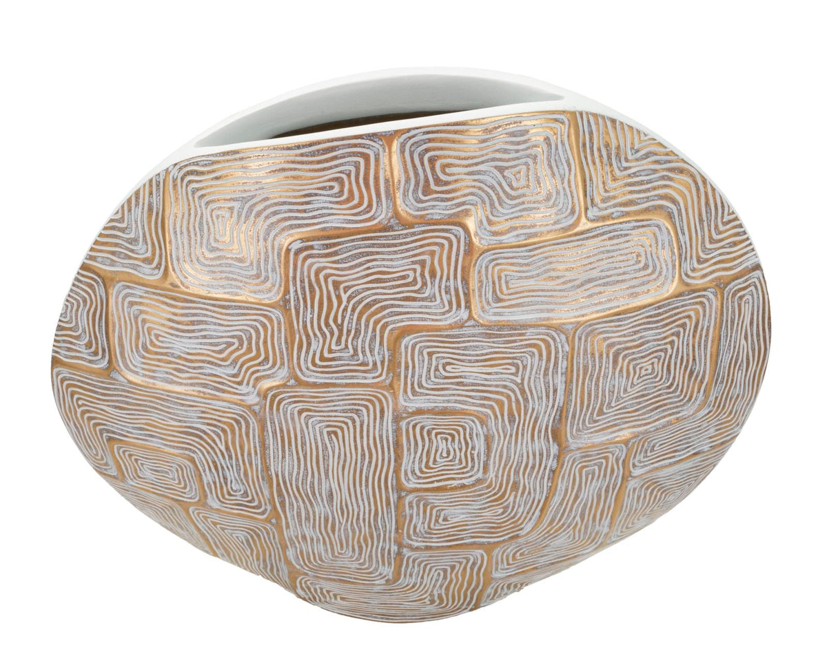 Blumenvase Eclips Gold Weiß 44,5 cm