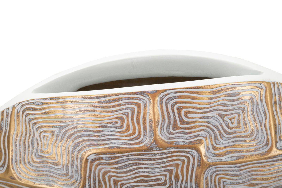 Blumenvase Eclips Gold Weiß 44,5 cm
