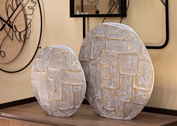 Blumenvase Eclips Gold Weiß 44,5 cm
