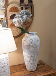 Blumenvase Stiky Gold Weiß 50 cm