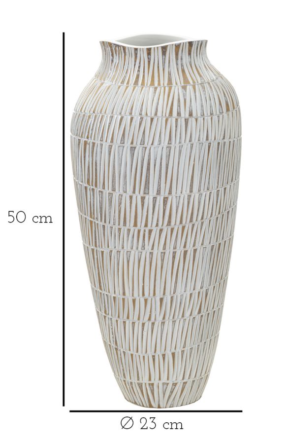 Blumenvase Stiky Gold Weiß 50 cm