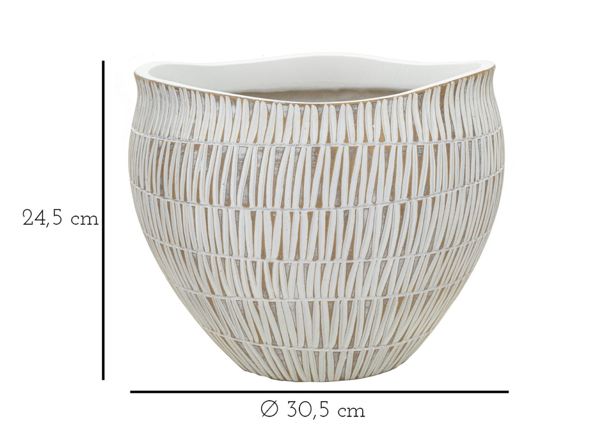 Übertopf Stiky Gold Weiß 24,5 cm