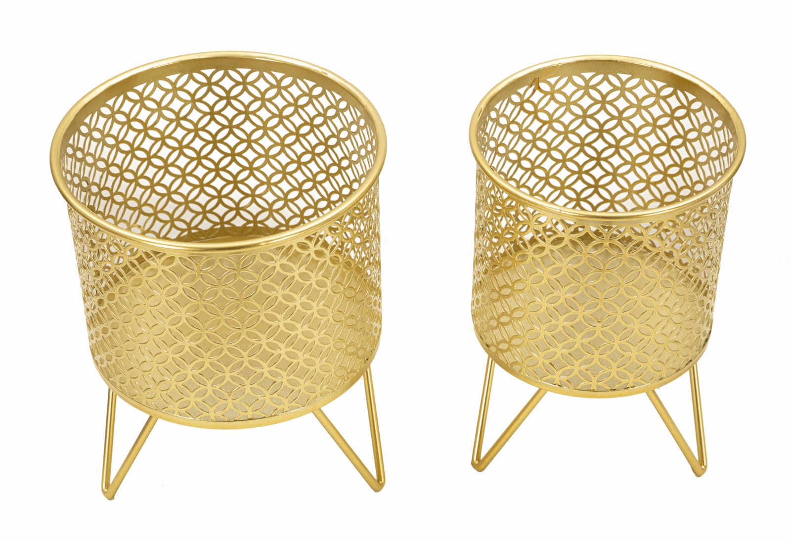 Blumenständer Ceci Gold 2er Set Klein – Pflanzenständer Deko