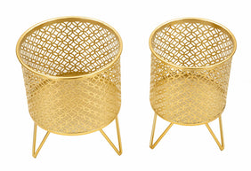 Blumenständer Ceci Gold 2er Set Klein – Pflanzenständer Deko