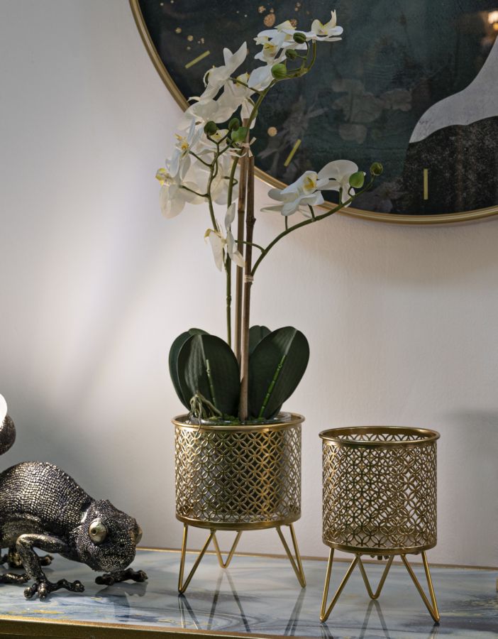 Blumenständer Ceci Gold 2er Set Klein – Pflanzenständer Deko