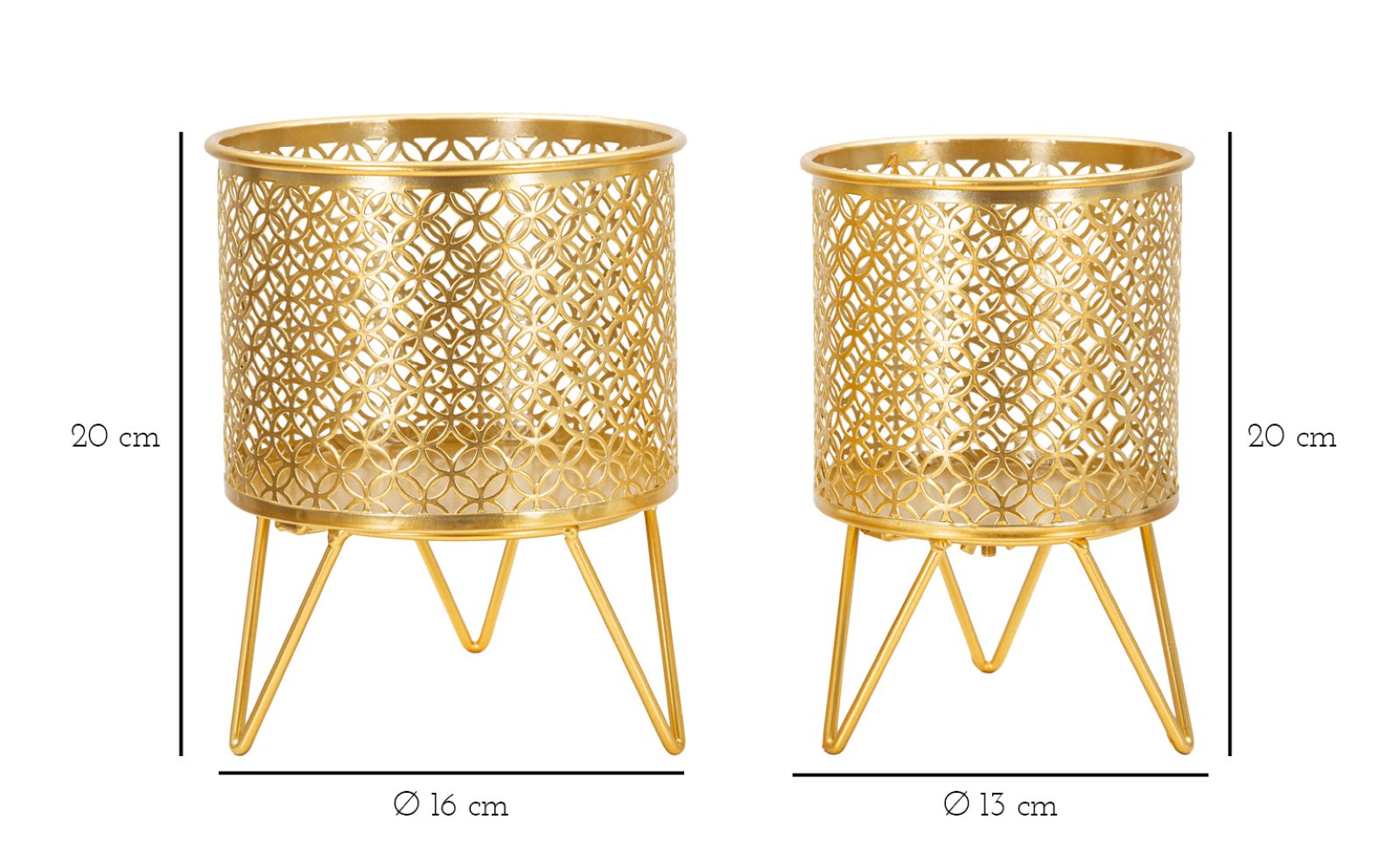Blumenständer Ceci Gold 2er Set Klein – Pflanzenständer Deko