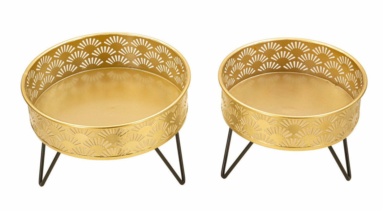 Blumenständer Zanny Gold Schwarz 2er Set – Pflanzenständer Deko