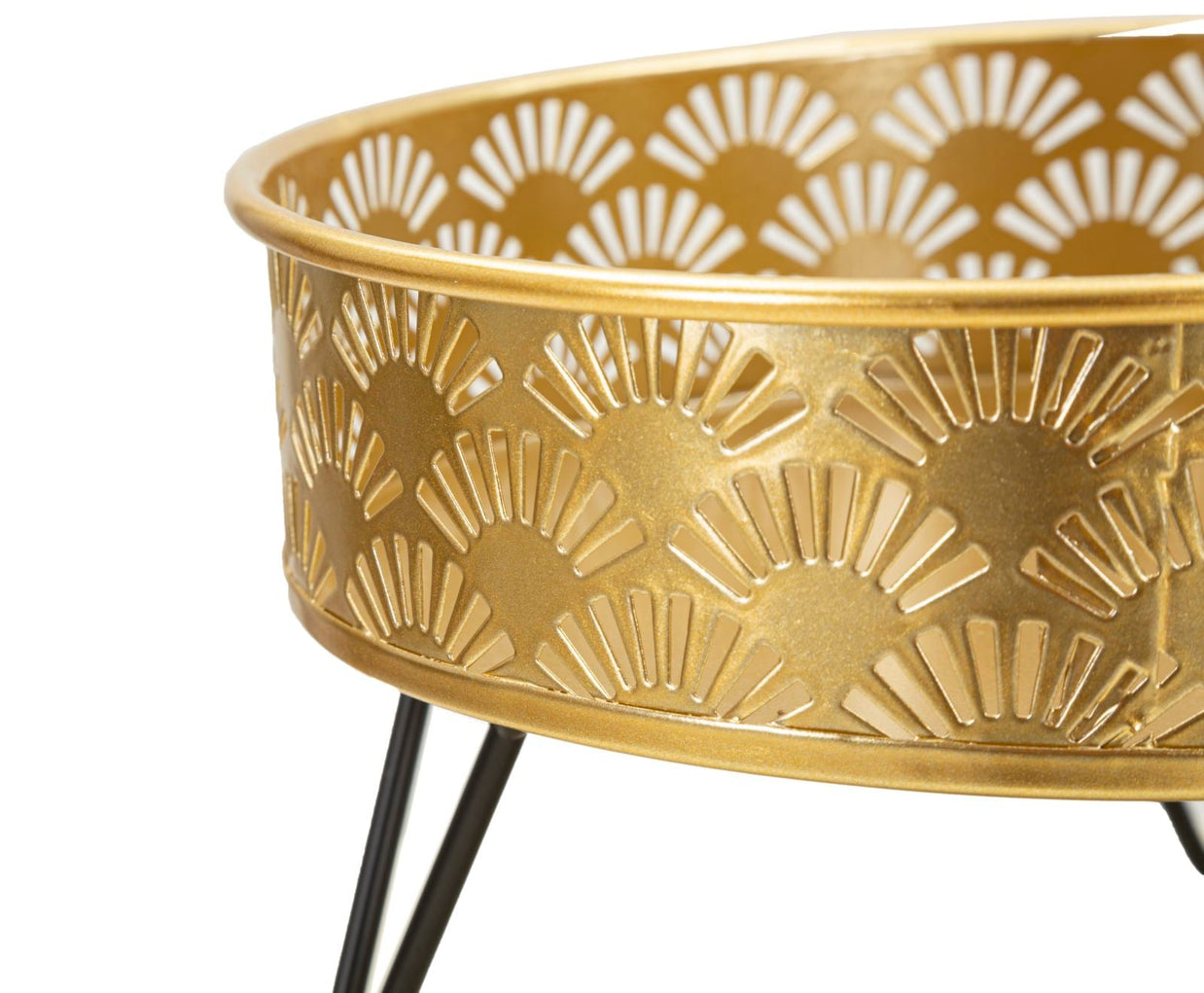 Blumenständer Zanny Gold Schwarz 2er Set – Pflanzenständer Deko