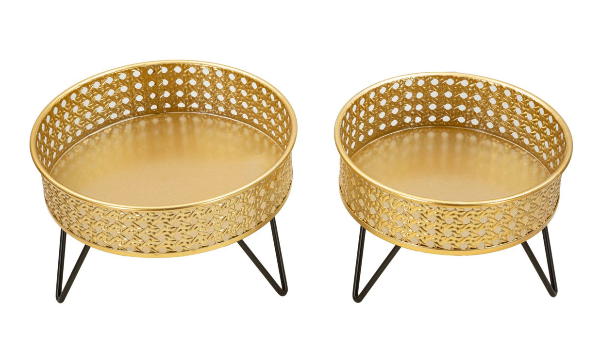 Blumenständer Bossy Gold Schwarz 2er Set – Pflanzenständer Deko
