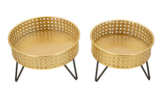 Blumenständer Bossy Gold Schwarz 2er Set – Pflanzenständer Deko