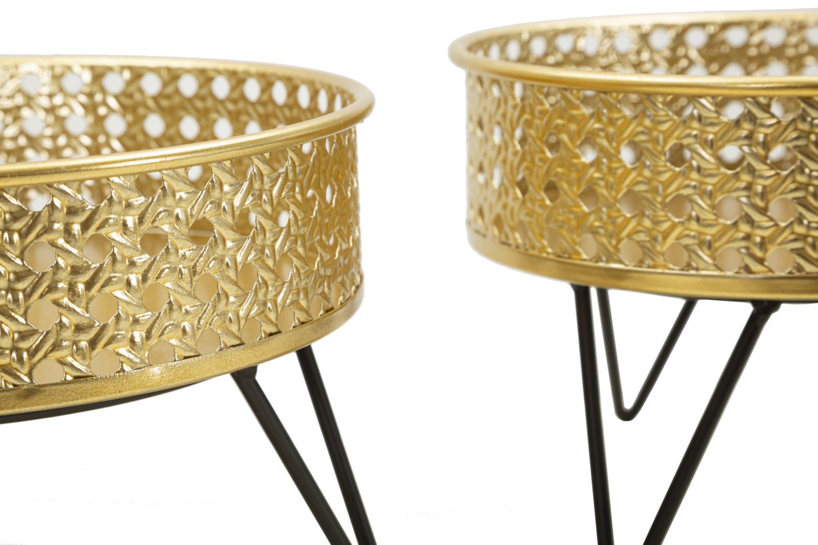 Blumenständer Bossy Gold Schwarz 2er Set – Pflanzenständer Deko