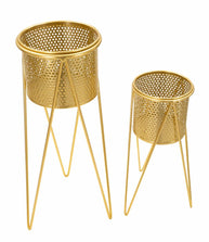 Blumenständer Glat Gold 2er Set – Pflanzenständer Deko