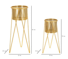 Blumenständer Glat Gold 2er Set – Pflanzenständer Deko
