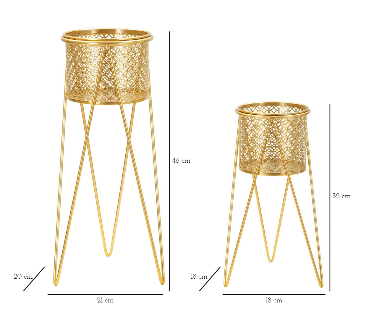Blumenständer Nat Gold 2er Set – Pflanzenständer Deko