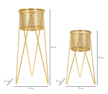 Blumenständer Nat Gold 2er Set – Pflanzenständer Deko