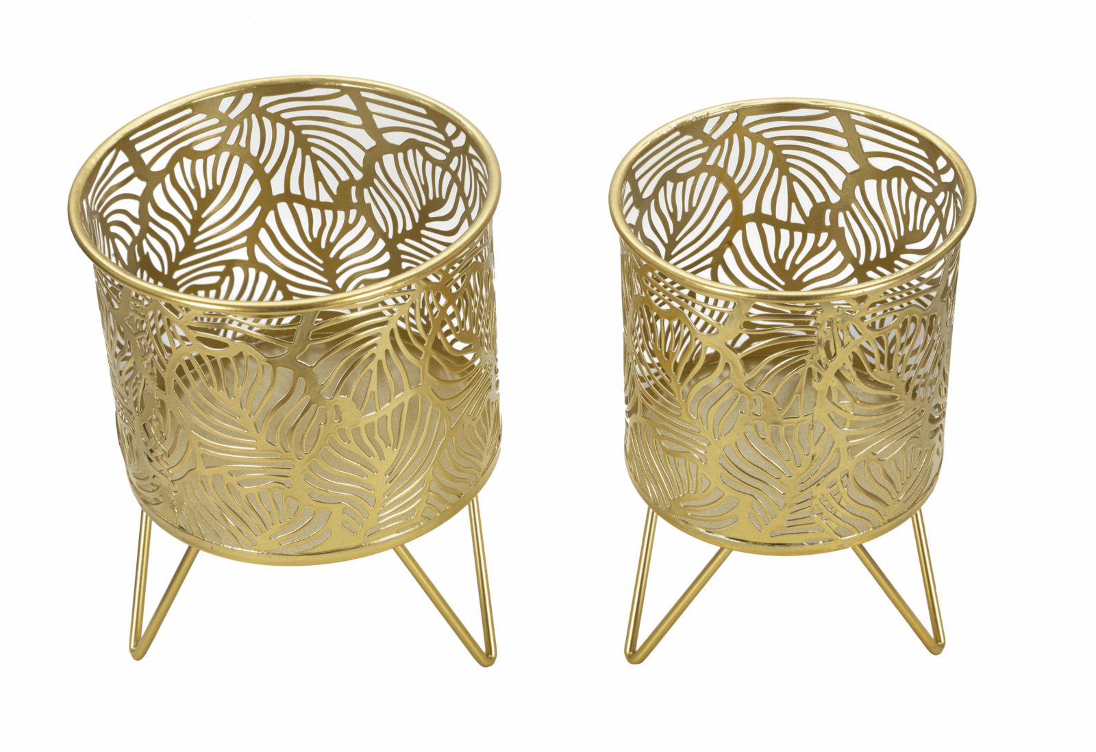 Blumenständer Naty Gold 2er Set Klein – Pflanzenständer Deko