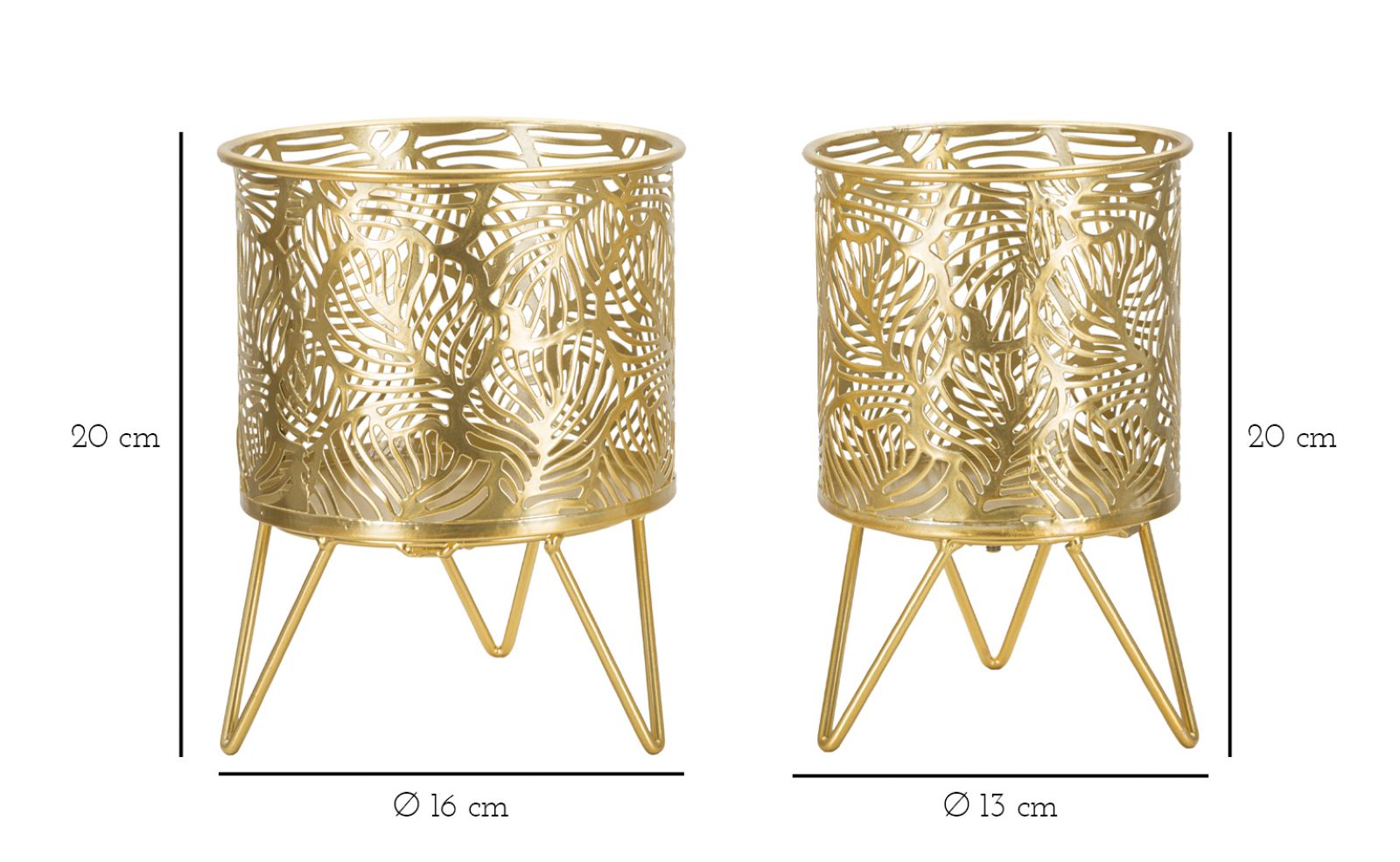 Blumenständer Naty Gold 2er Set Klein – Pflanzenständer Deko
