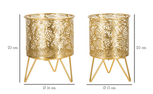 Blumenständer Naty Gold 2er Set Klein – Pflanzenständer Deko
