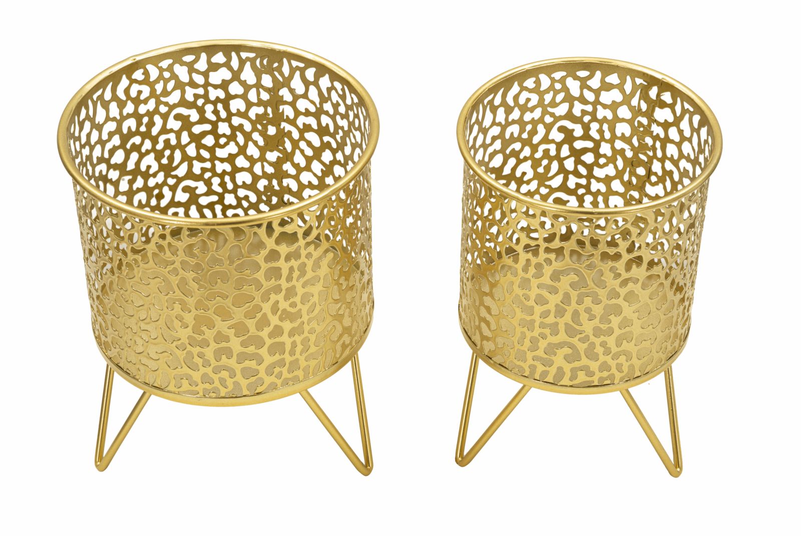 Blumenständer Piny Gold 2er Set Klein – Pflanzenständer Deko