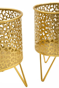 Blumenständer Piny Gold 2er Set Klein – Pflanzenständer Deko