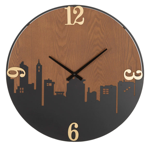 Wanduhr City Schwarz Braun – Wanduhr