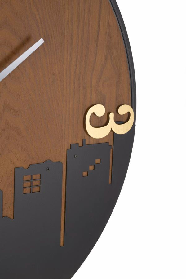 Wanduhr City Schwarz Braun – Wanduhr