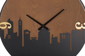 Wanduhr City Schwarz Braun – Wanduhr