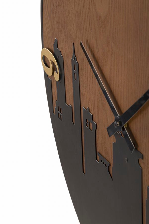 Wanduhr City Schwarz Braun – Wanduhr