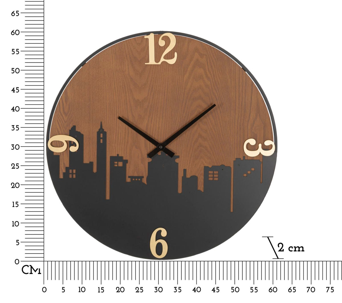 Wanduhr City Schwarz Braun – Wanduhr