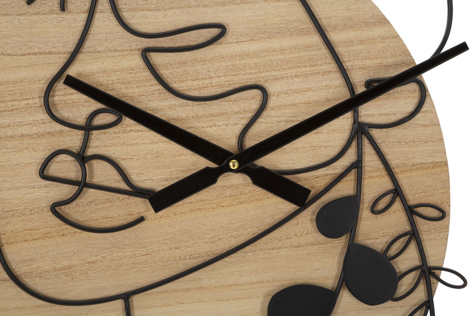 Wanduhr Blätter Schwarz Braun 60 cm – Uhr Wohnzimmer