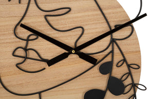 Wanduhr Blätter Schwarz Braun 60 cm – Uhr Wohnzimmer
