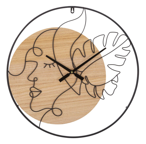 Wanduhr Blätter Schwarz Braun 60 cm A – Uhr Wohnzimmer