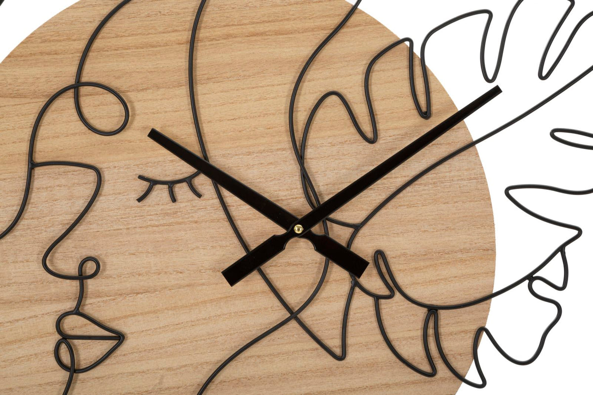 Wanduhr Blätter Schwarz Braun 60 cm A – Uhr Wohnzimmer