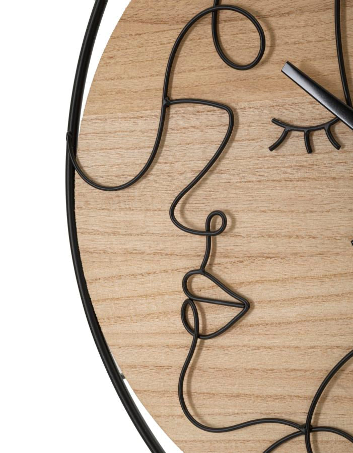 Wanduhr Blätter Schwarz Braun 60 cm A – Uhr Wohnzimmer