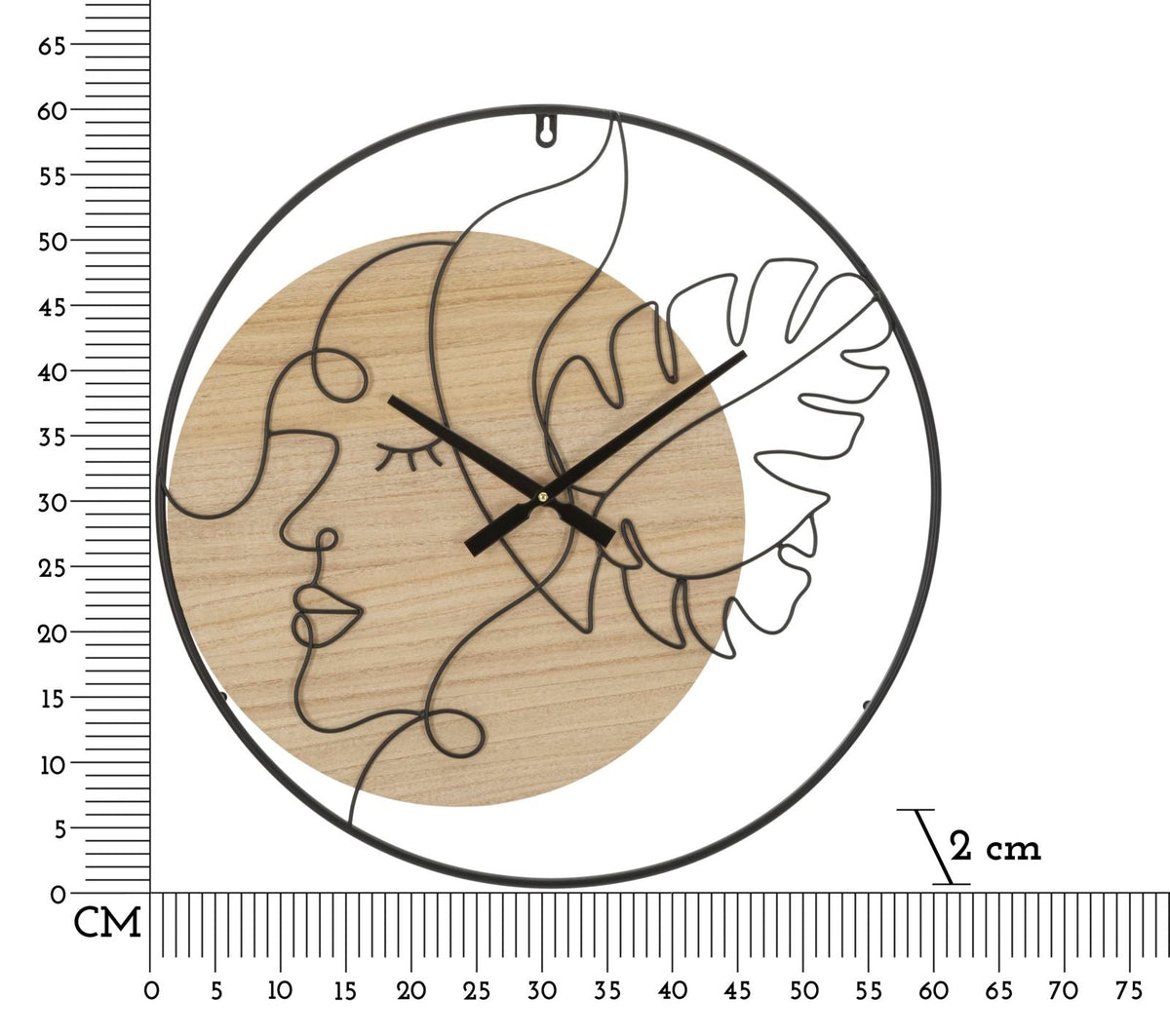 Wanduhr Blätter Schwarz Braun 60 cm A – Uhr Wohnzimmer