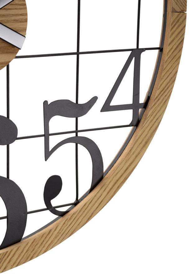 Wanduhr Ziffern Schwarz Braun 60 cm – Uhr Wohnzimmer