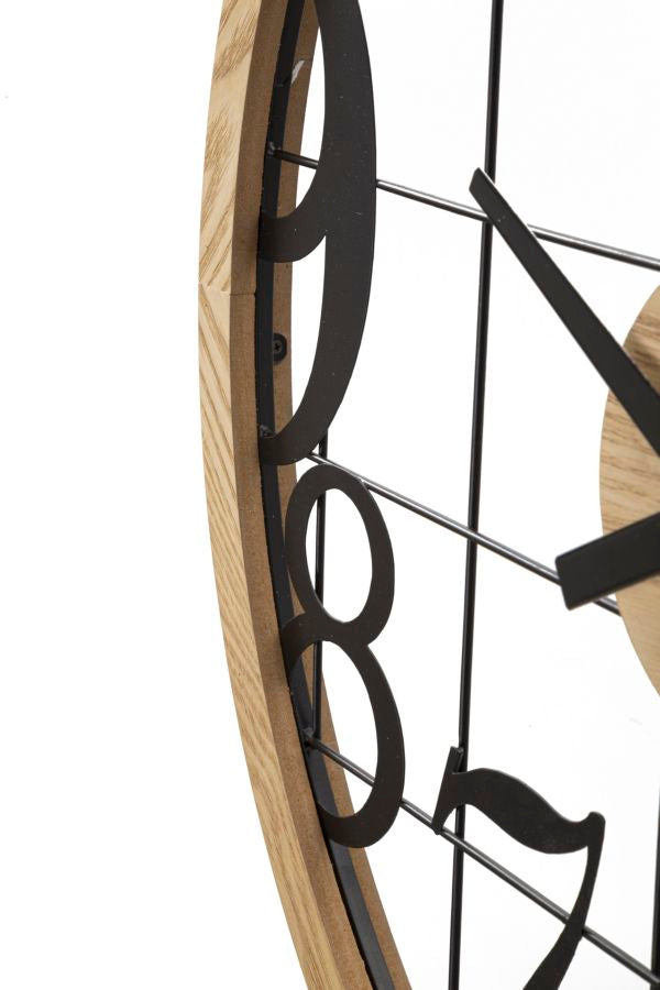 Wanduhr Ziffern Schwarz Braun 60 cm – Uhr Wohnzimmer