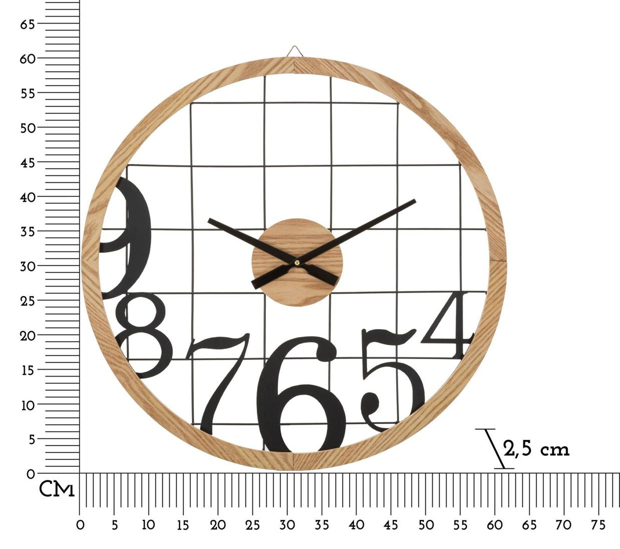 Wanduhr Ziffern Schwarz Braun 60 cm – Uhr Wohnzimmer