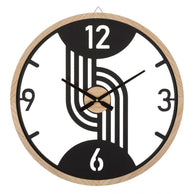 Wanduhr Clip Schwarz Braun 60 cm – Uhr Wohnzimmer