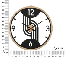 Wanduhr Clip Schwarz Braun 60 cm – Uhr Wohnzimmer