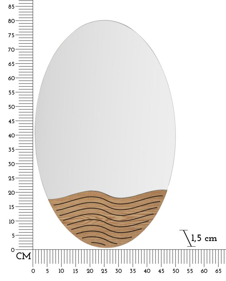 Spiegel Rund Linien Bunt 80 cm