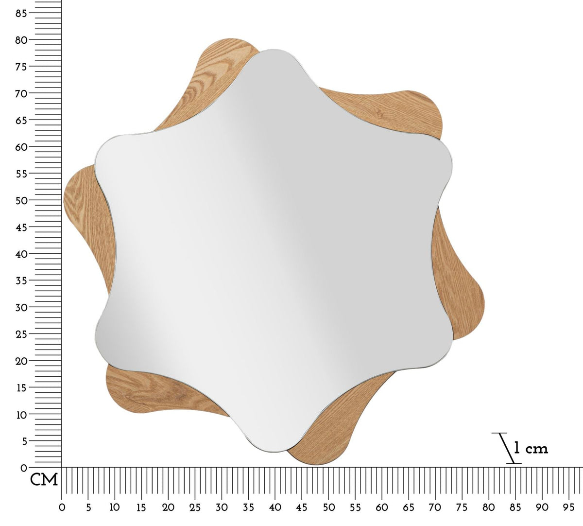 Spiegel Rund Stern Natural 80 cm
