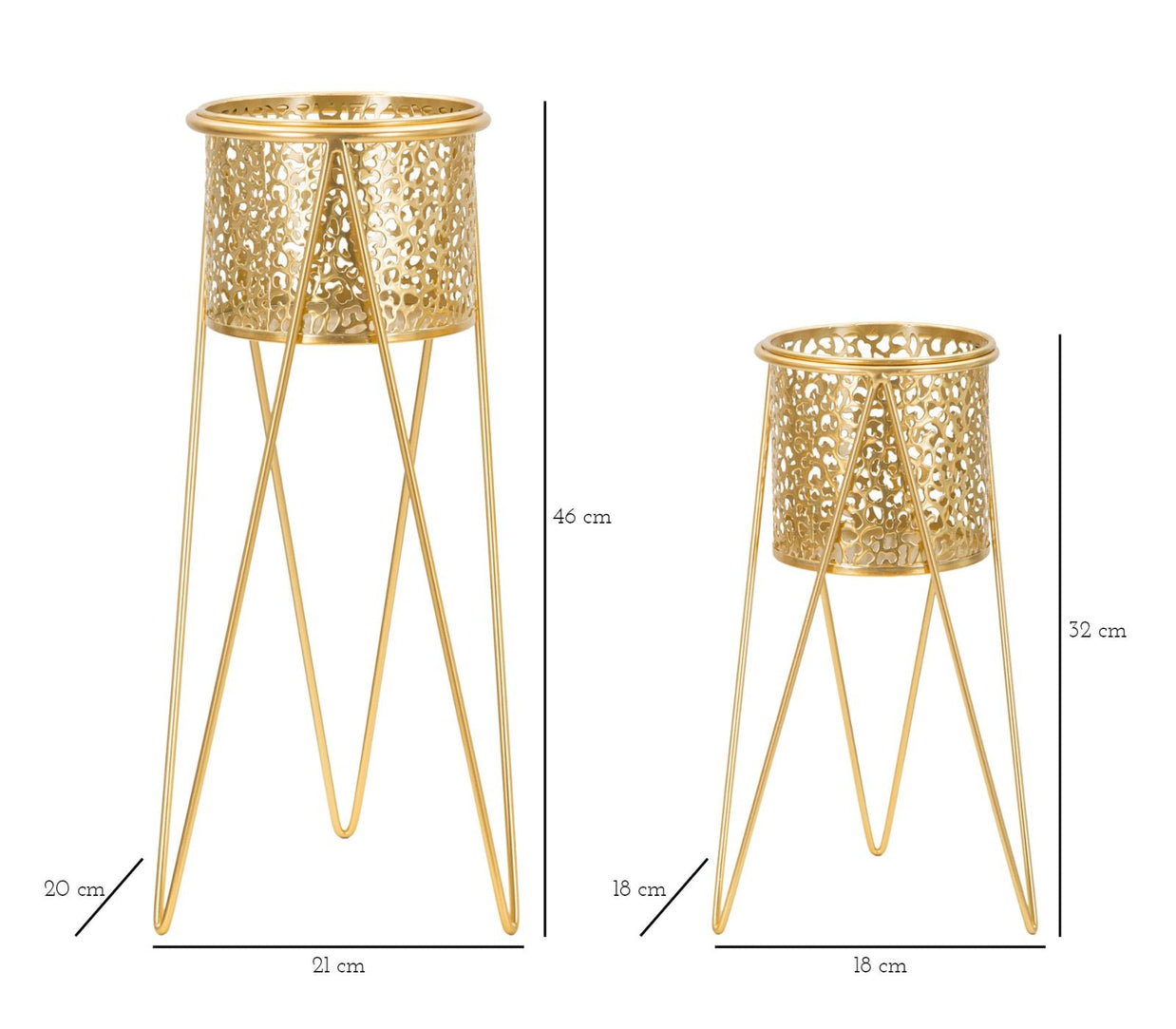 Blumenständer Glod Gold 2er Set – Pflanzenständer Deko