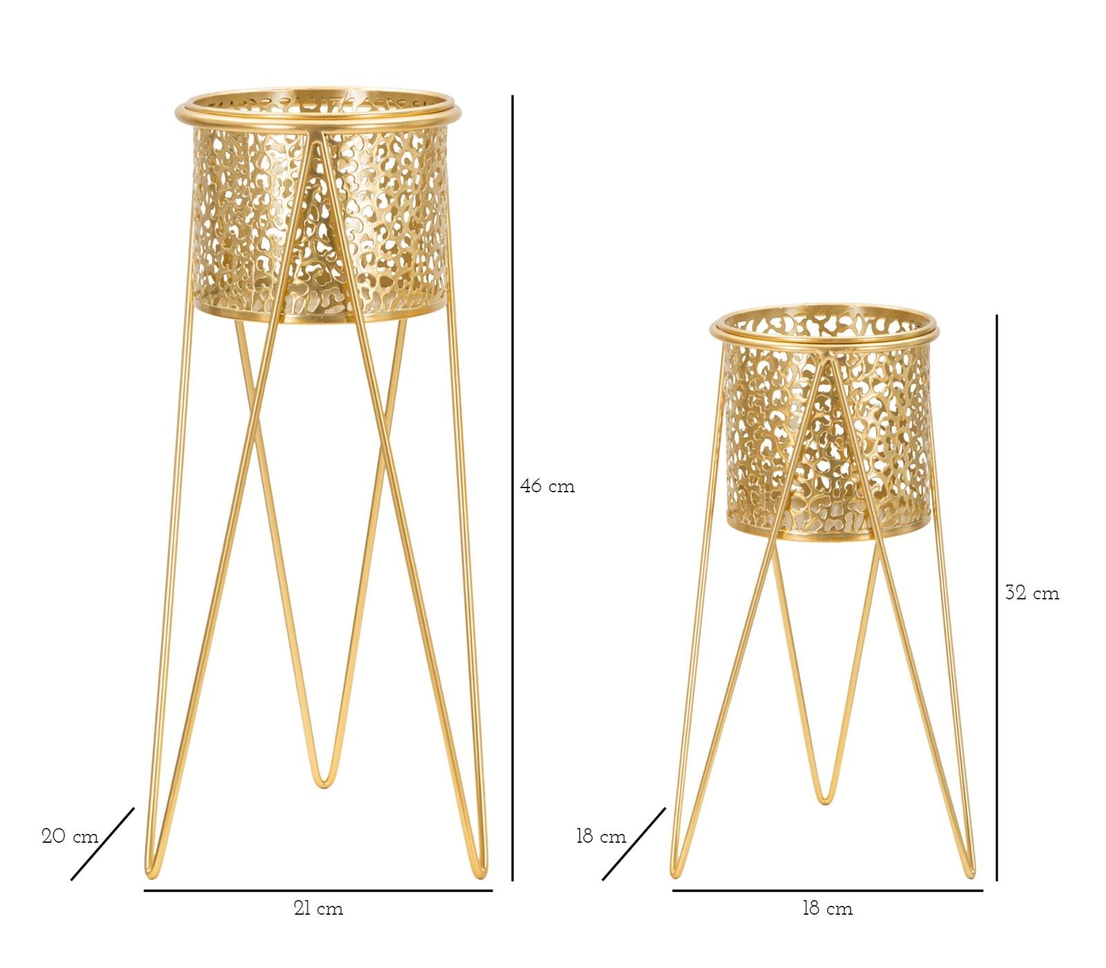 Blumenständer Glod Gold 2er Set – Pflanzenständer Deko