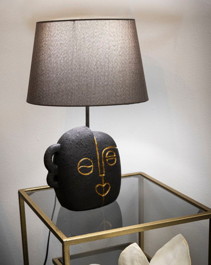 Tischlampe Tribal A Braun Gold 46 cm – Tischleuchte