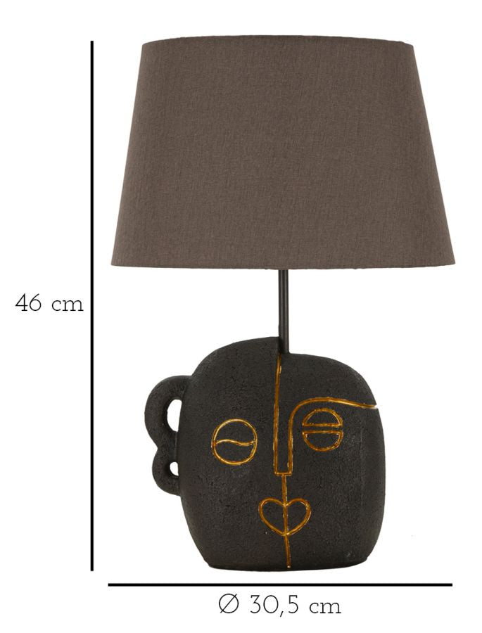 Tischlampe Tribal A Braun Gold 46 cm – Tischleuchte