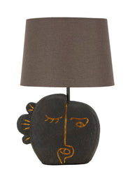 Tischlampe Tribal B Braun Gold 39,5 cm – Tischleuchte