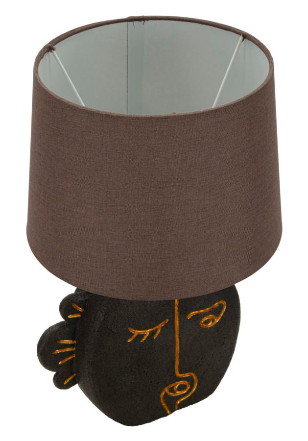 Tischlampe Tribal B Braun Gold 39,5 cm – Tischleuchte